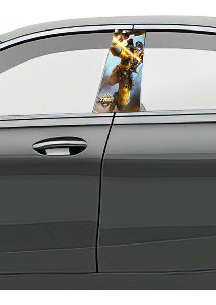 Araç Kapı Direk Kaplama Folyosu Desenli (Sağ Sol Takım) (2 Adet) - 22X50 cm