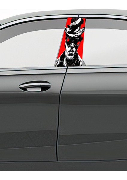 Araç Kapı Direk Kaplama Folyosu Desenli (Sağ Sol Takım) (2 Adet) - 22X50 cm