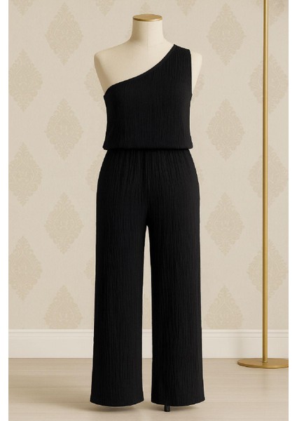 Kadın Siyah Tek Omuzlu Şık Bluz & Geniş Paça Pantolon Ikili Takım – Modern, Konforlu ve Günlük Kombinlere Uygun fırsatları