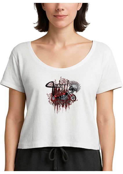 Red Trike Animation Beyaz Kadın Tişört