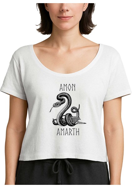 Amon Amarh Snake Beyaz Kadın Tişört