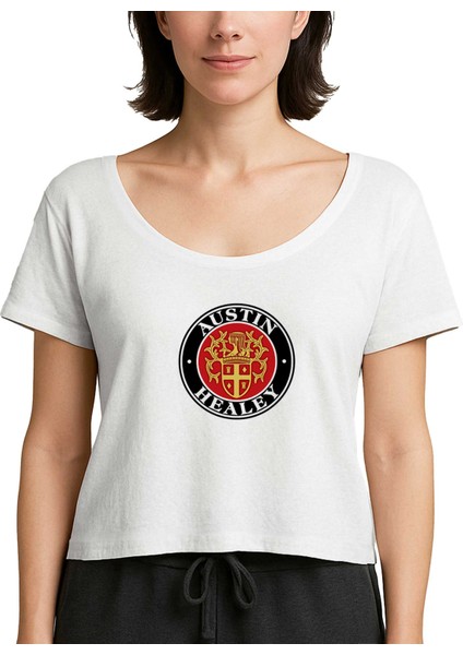 Austin Healey Logo 2 Beyaz Kadın Tişört