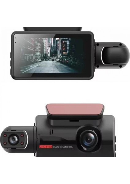 A68 Çift Lensli Full Hd 1080P Araç Içi Kamera 170 Geniş Açı, G-Sensör, 3" Lcd, Döngü Kayıt