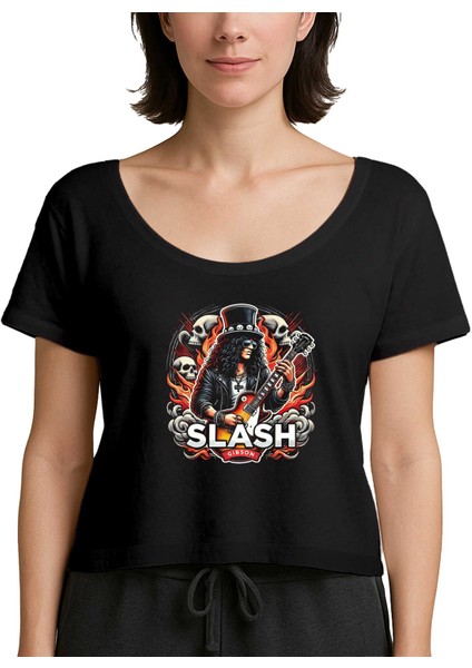 Slash Gibson Siyah Kadın Tişört