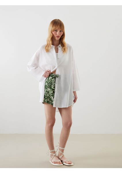 Yeni Sezon Gömlek Yaka Kadın Plaj Elbisesi