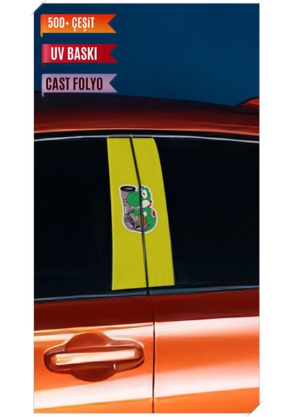 Araç Kapı Direk Kaplama Folyosu Turbo Desenli (Sağ Sol Takım) Uyumlu (2 Adet) - 22X50 cm