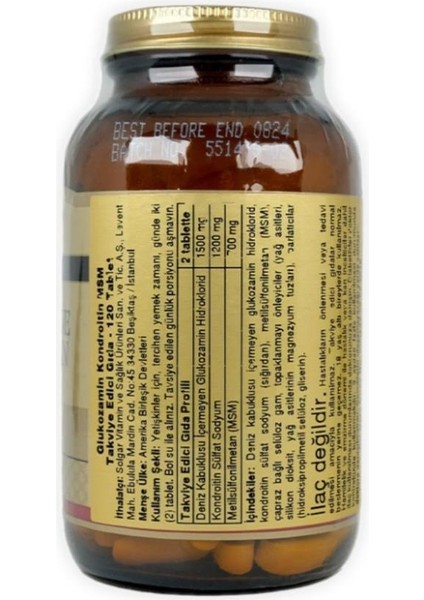 Glucosamine Chondroitin Msm 120 Tablet fiyatları