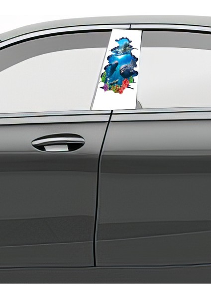 Araç Kapı Direk Kaplama Folyosu Desenli (Sağ Sol Takım) (2 Adet) - 22X50 cm