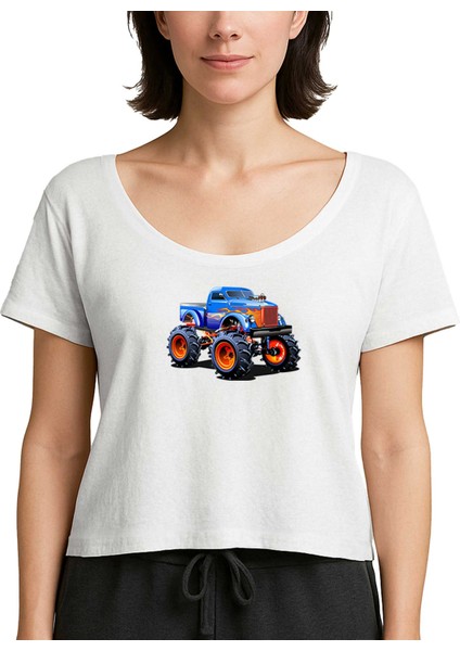 Canavar Kamyon Suv Beyaz Kadın Tişört