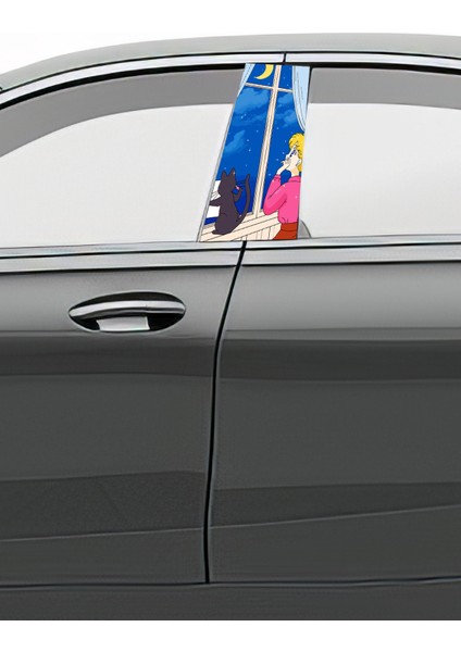 Araç Kapı Direk Kaplama Folyosu Desenli (Sağ Sol Takım) (2 Adet) - 22X50 cm