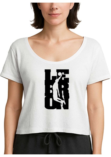 Lebron J. Smaç Beyaz Kadın Tişört