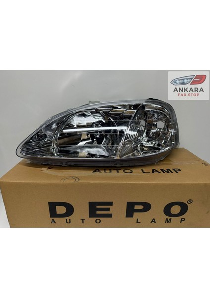 Honda Civic Ies Makyajlı Kasa Sedan 1999-2001 Far Lambası Sol (Makyajlı Kasa-Sol Far-Depo Marka)