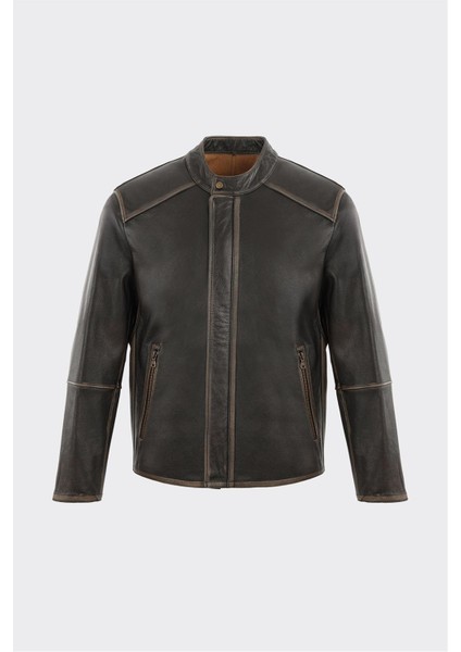 Siyah Deri Erkek Ceket