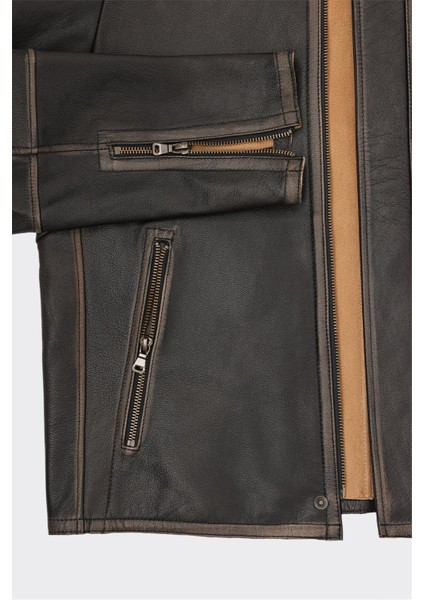 Siyah Deri Erkek Ceket modelleri