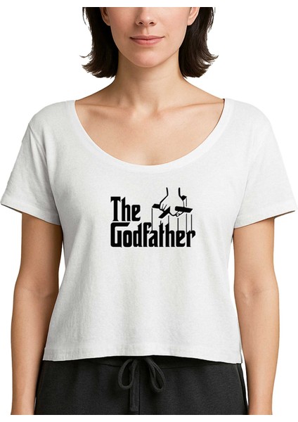 The Godfather Black Text Beyaz Kadın Tişört