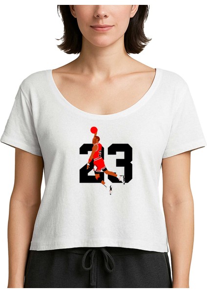 Michael Jordn Smac Beyaz Kadın Tişört