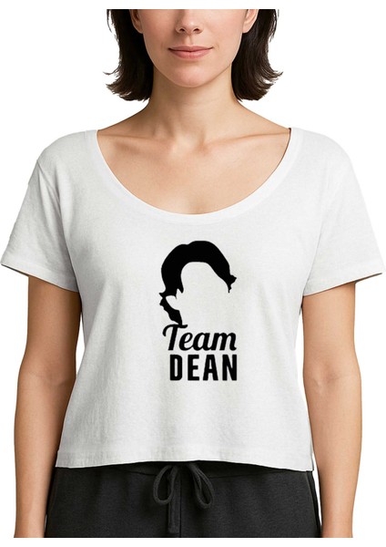 Glimore Girls Team Dean Beyaz Kadın Tişört