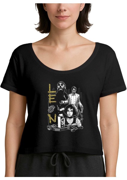 Leon Siyah Kadın Tişört