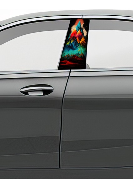 Araç Kapı Direk Kaplama Folyosu Desenli (Sağ Sol Takım) (2 Adet) - 22X50 cm