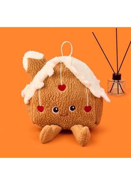 Soft Kalpli Ev Figürlü Yastık - Kahverengi - 19X22 cm modelleri