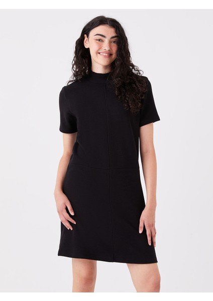 Yeni Sezon Bisiklet Yaka Düz Kısa Kollu Kadın Bodycon Elbise