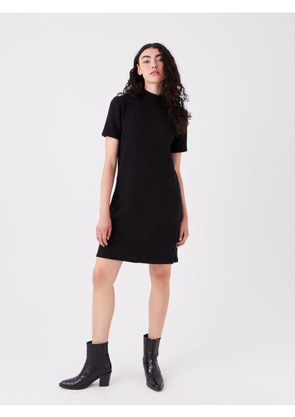 Yeni Sezon Bisiklet Yaka Düz Kısa Kollu Kadın Bodycon Elbise modelleri