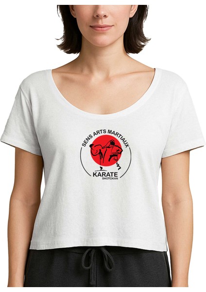 Karete Shotokan Red Circle Beyaz Kadın Tişört