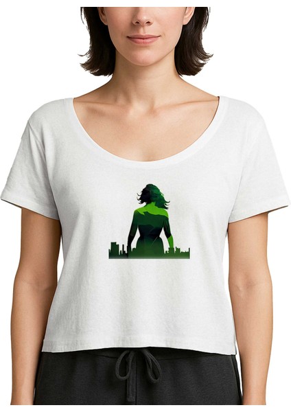 She Hulk City Beyaz Kadın Tişört