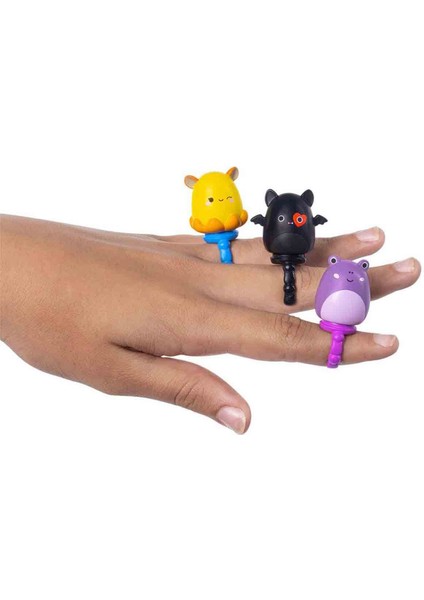 Squishmallows Squish-A-Longs Klipsli Çanta Süsü ve 3 Figür + Yüzük S2 - Sürpriz Paket indirimleri