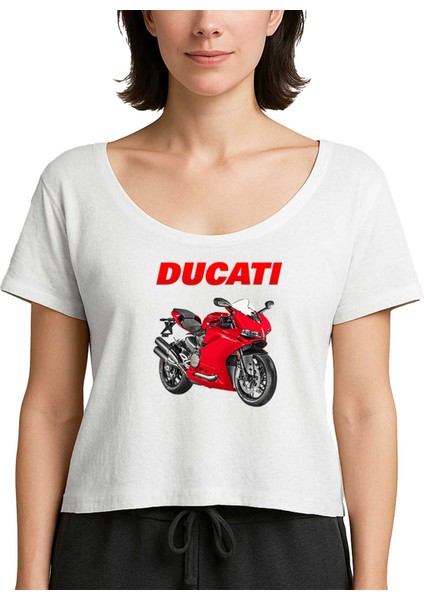 Ducati 959 Beyaz Kadın Tişört