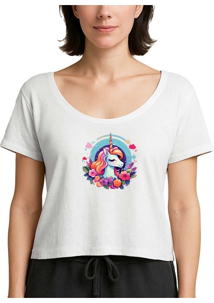 Charming Unicorn Beyaz Kadın Tişört