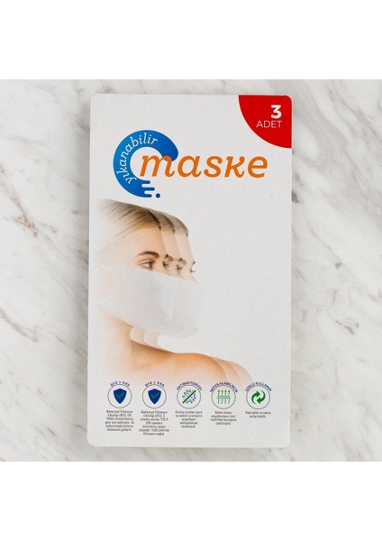 Loren 3 Lü Paket Yıkanabilir Maske