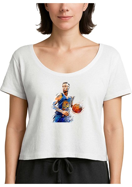 Stephen C.blue Silhouette Beyaz Kadın Tişört