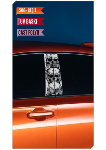 Araç Kapı Direk Kaplama Folyosu Görmedim Duymadım Bilmiyorum Desenli (Sağ Sol Takım) (2 Adet)