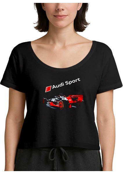 F1 Audi Sport Siyah Kadın Tişört