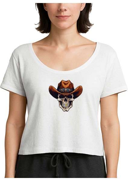 Kovboy Gold Toothed Beyaz Kadın Tişört