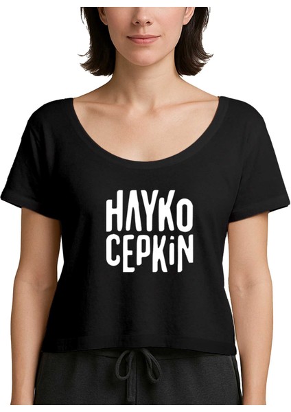 Hayko Cepkin Text Siyah Kadın Tişört