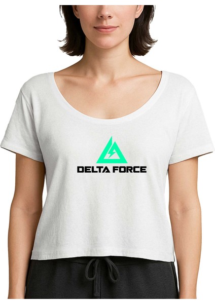 Delta Force Logo Beyaz Kadın Tişört