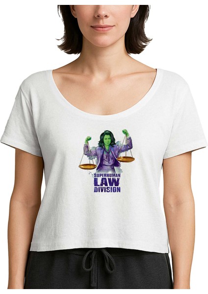 She Hulk Superhuman Law Division Beyaz Kadın Tişört