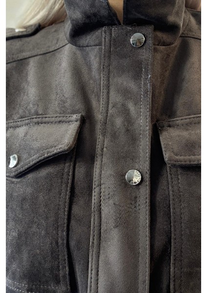 Gri Yumuşak Dokulu Fermuarlı Kadın Bomber Ceket fırsatları