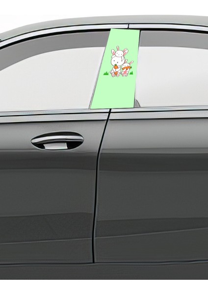 Araç Kapı Direk Kaplama Folyosu Desenli (Sağ Sol Takım) Uyumlu (2 Adet) - 22X50 cm