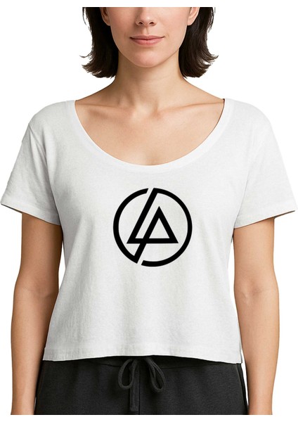 Linkin Park Classic Logo Beyaz Kadın Tişört