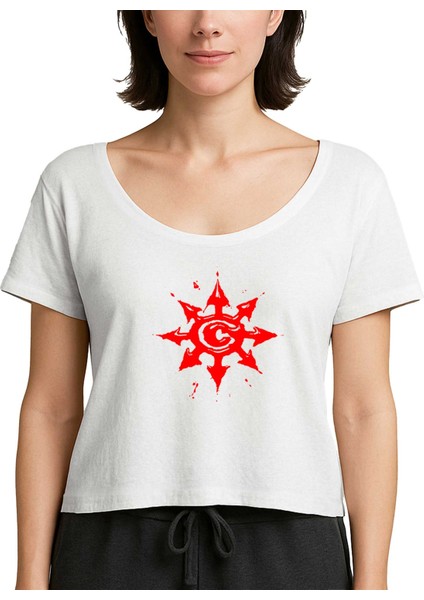 Chimaira Logo Red Beyaz Kadın Tişört
