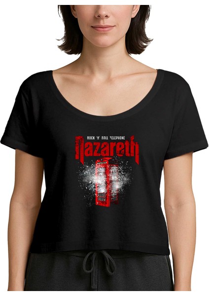 Nazareth Rock 'n' Roll Telephone Siyah Kadın Tişört