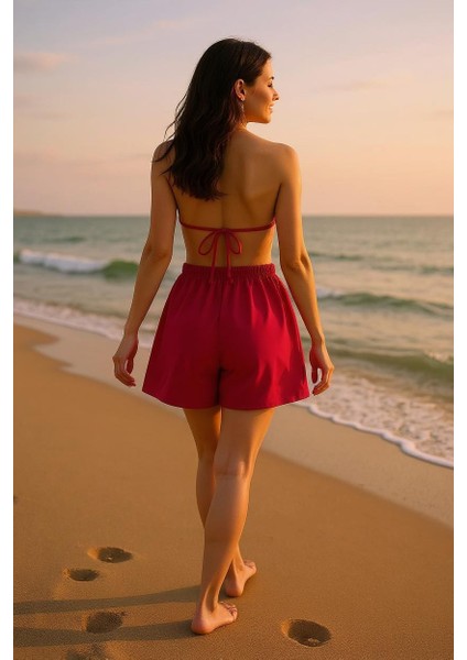 Kadın Fuşya Şortlu Belden ve Boyundan Bağlamalı Bikini Takımı – Modern, Konforlu ve Günlük Kombinlere Uygun fırsatları