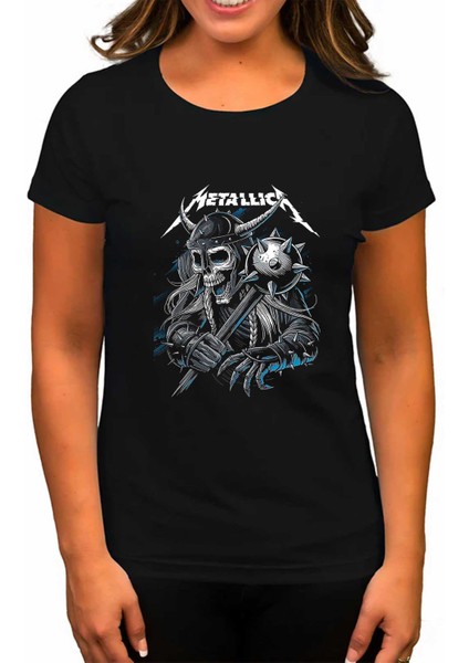 Metallica Vikings Siyah Kadın Tişört