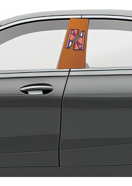 Araç Kapı Uyumlu Direk Kaplama Folyosu Desenli (Sağ Sol Takım) (2 Adet) - 22X50 cm