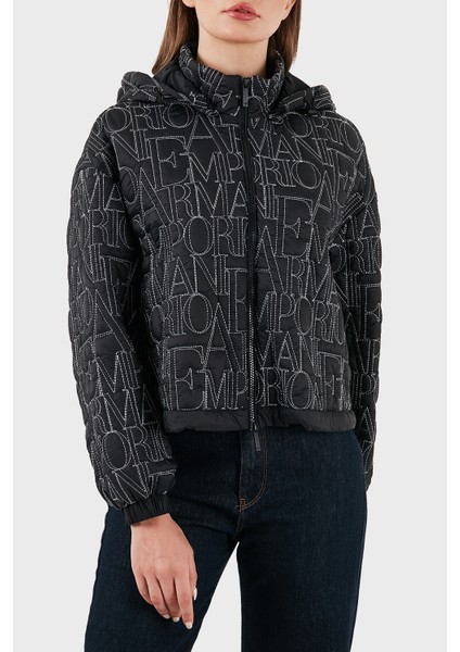 Logo Işlemeli Regular Fit Çıkarılabilir Kapüşonlu Mont Bayan Mont EW001389 AF12645 UC001 fiyatları