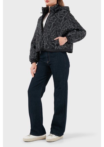 Logo Işlemeli Regular Fit Çıkarılabilir Kapüşonlu Mont Bayan Mont EW001389 AF12645 UC001 modelleri