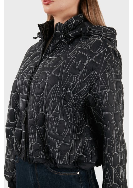 Logo Işlemeli Regular Fit Çıkarılabilir Kapüşonlu Mont Bayan Mont EW001389 AF12645 UC001